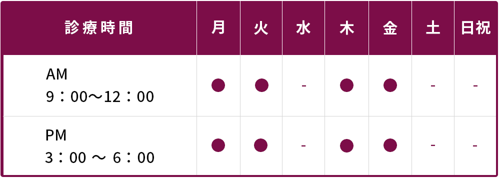 診療時間表